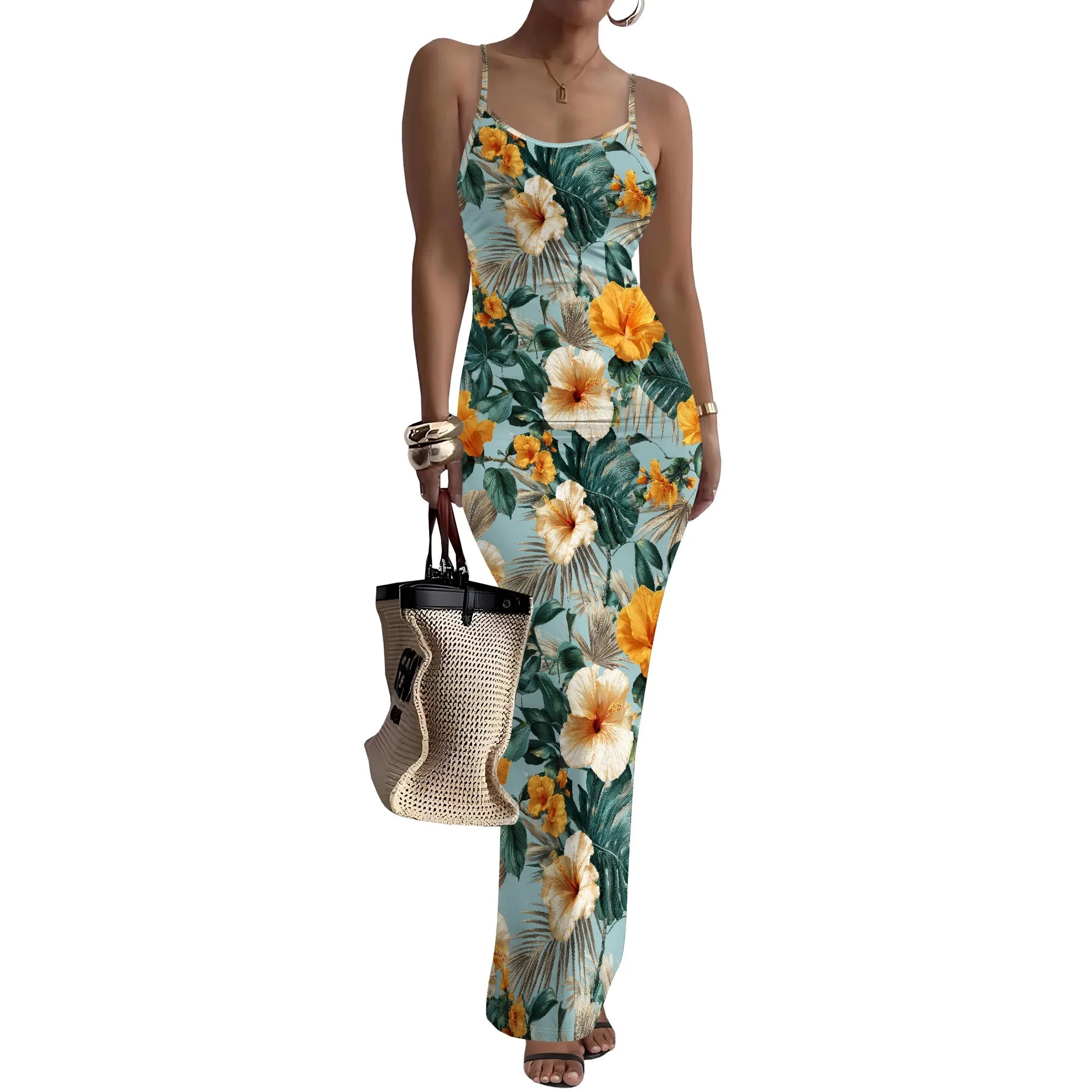Women Summer Long Dress Casual Slip Sexy Slim Sleeveless Bodycon Maxi Dresses for Women 2025
