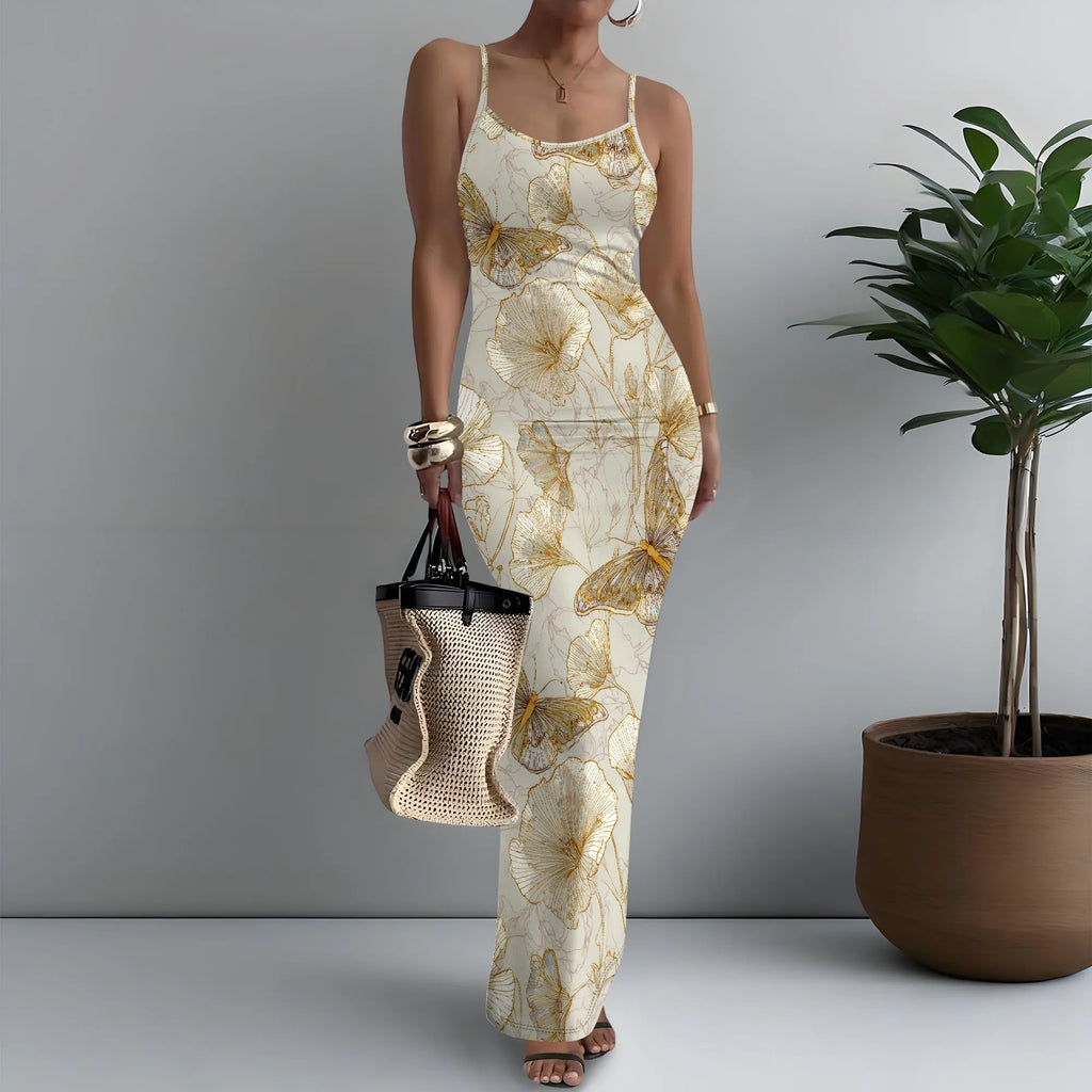 Women Summer Long Dress Casual Slip Sexy Slim Sleeveless Bodycon Maxi Dresses for Women 2025