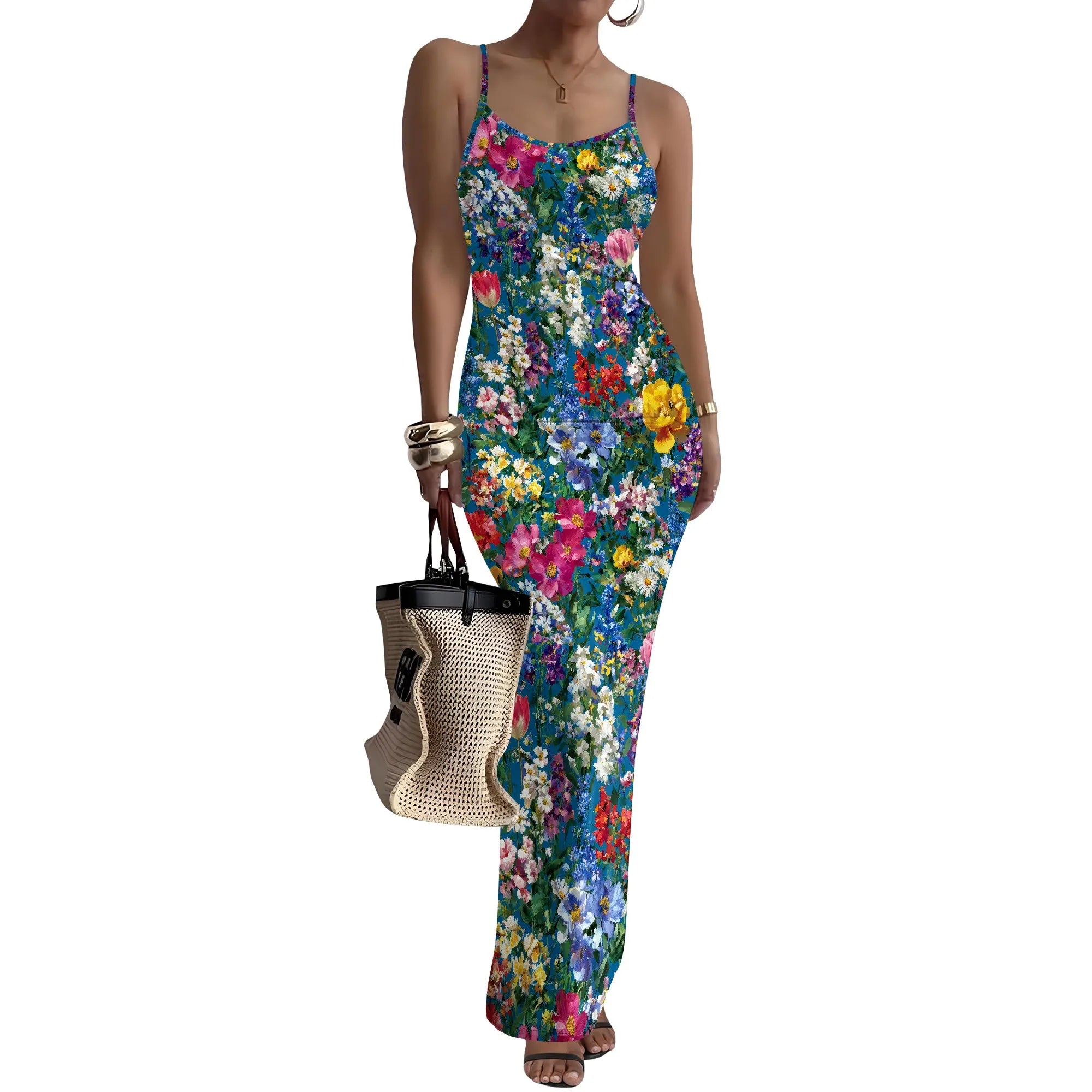 Women Summer Long Dress Casual Slip Sexy Slim Sleeveless Bodycon Maxi Dresses for Women 2025