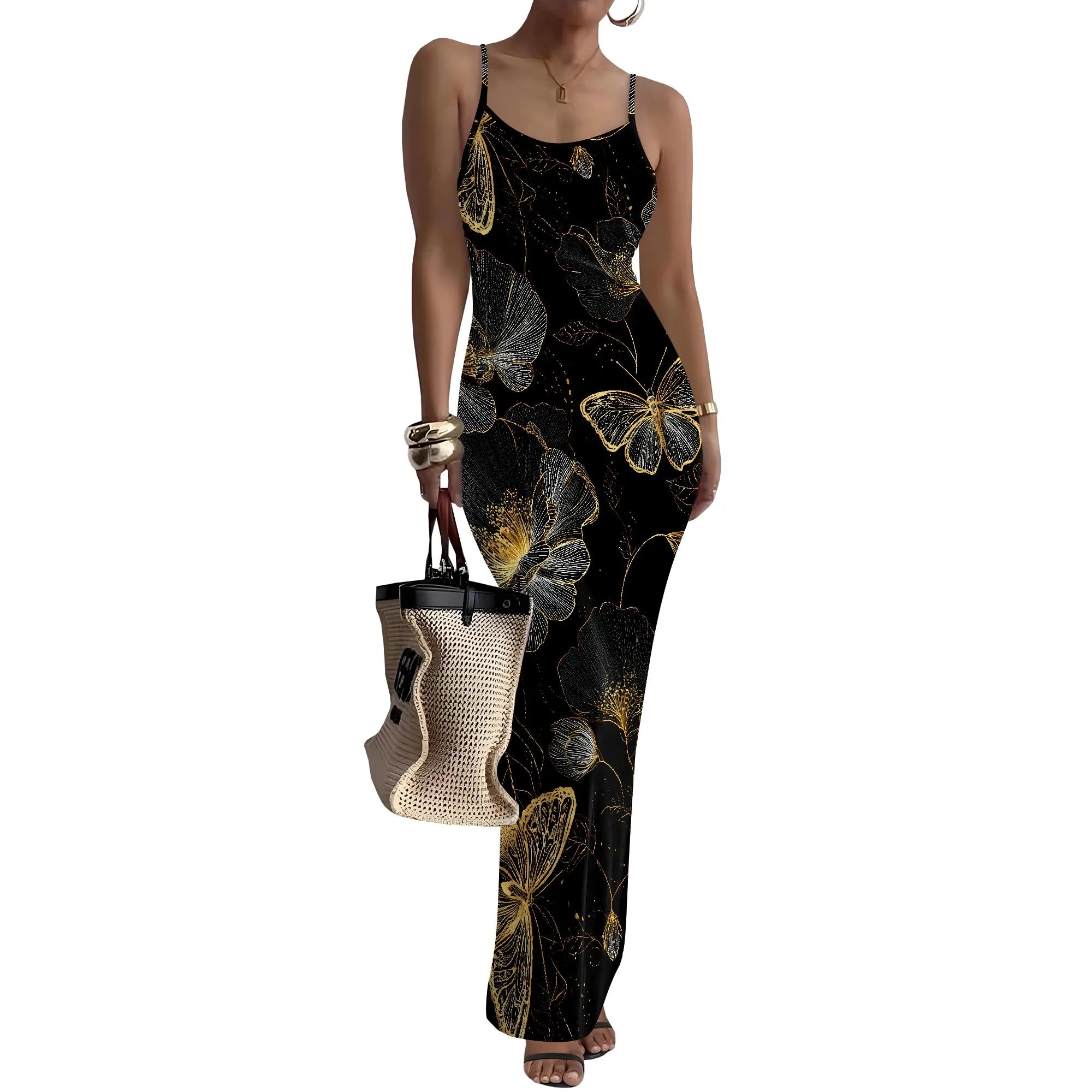Women Summer Long Dress Casual Slip Sexy Slim Sleeveless Bodycon Maxi Dresses for Women 2025