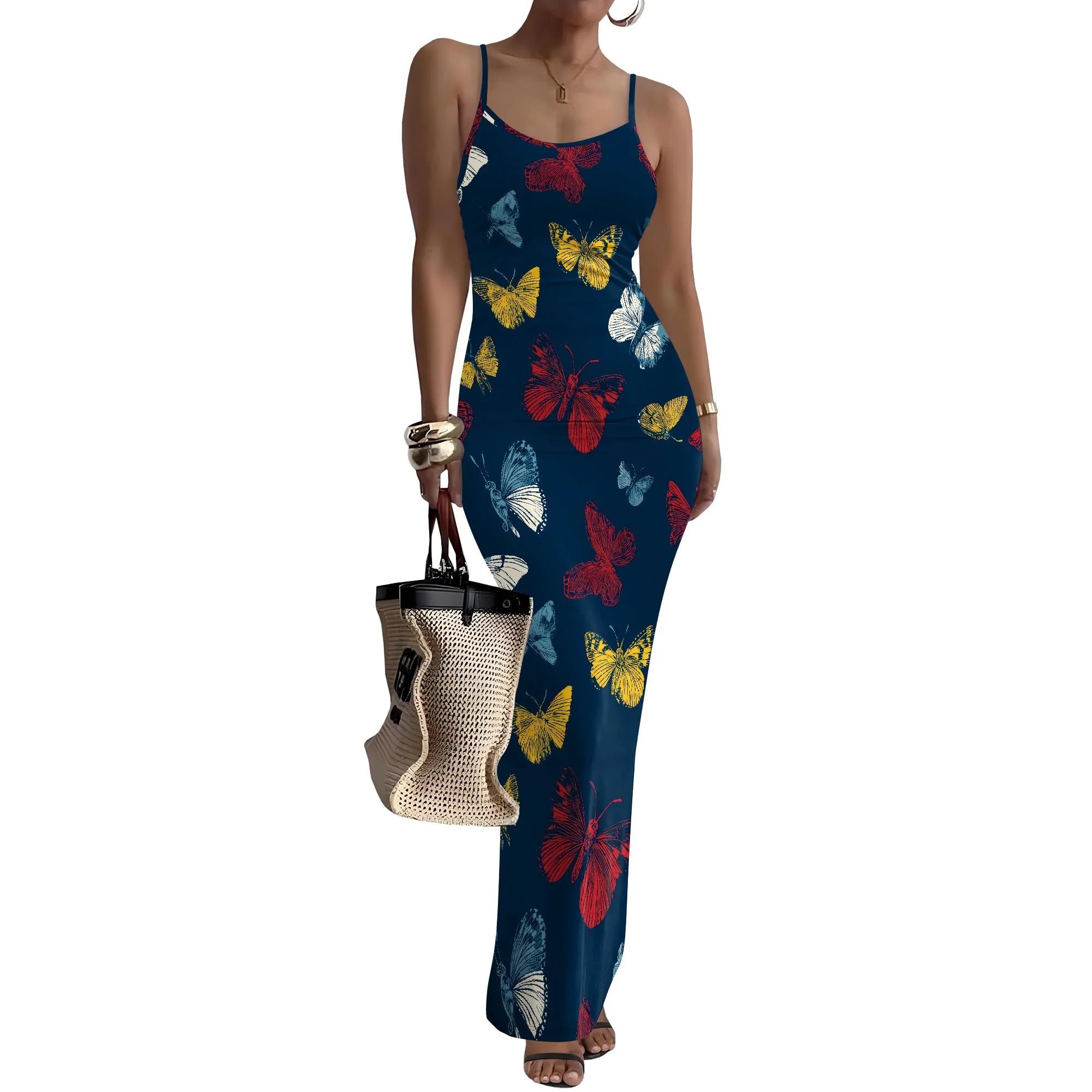 Women Summer Long Dress Casual Slip Sexy Slim Sleeveless Bodycon Maxi Dresses for Women 2025