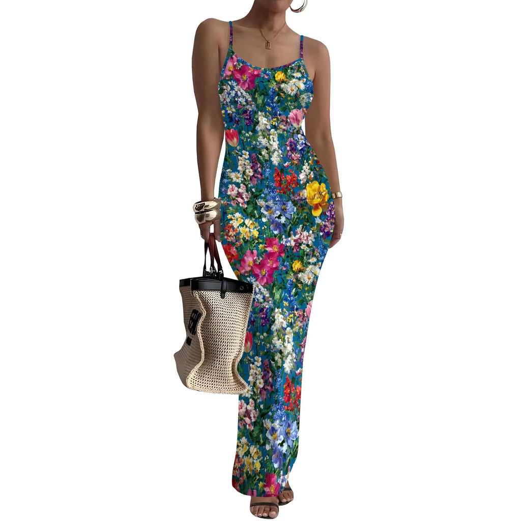 Women Summer Long Dress Casual Slip Sexy Slim Sleeveless Bodycon Maxi Dresses for Women 2025