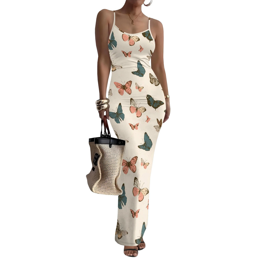 Women Summer Long Dress Casual Slip Sexy Slim Sleeveless Bodycon Maxi Dresses for Women 2025