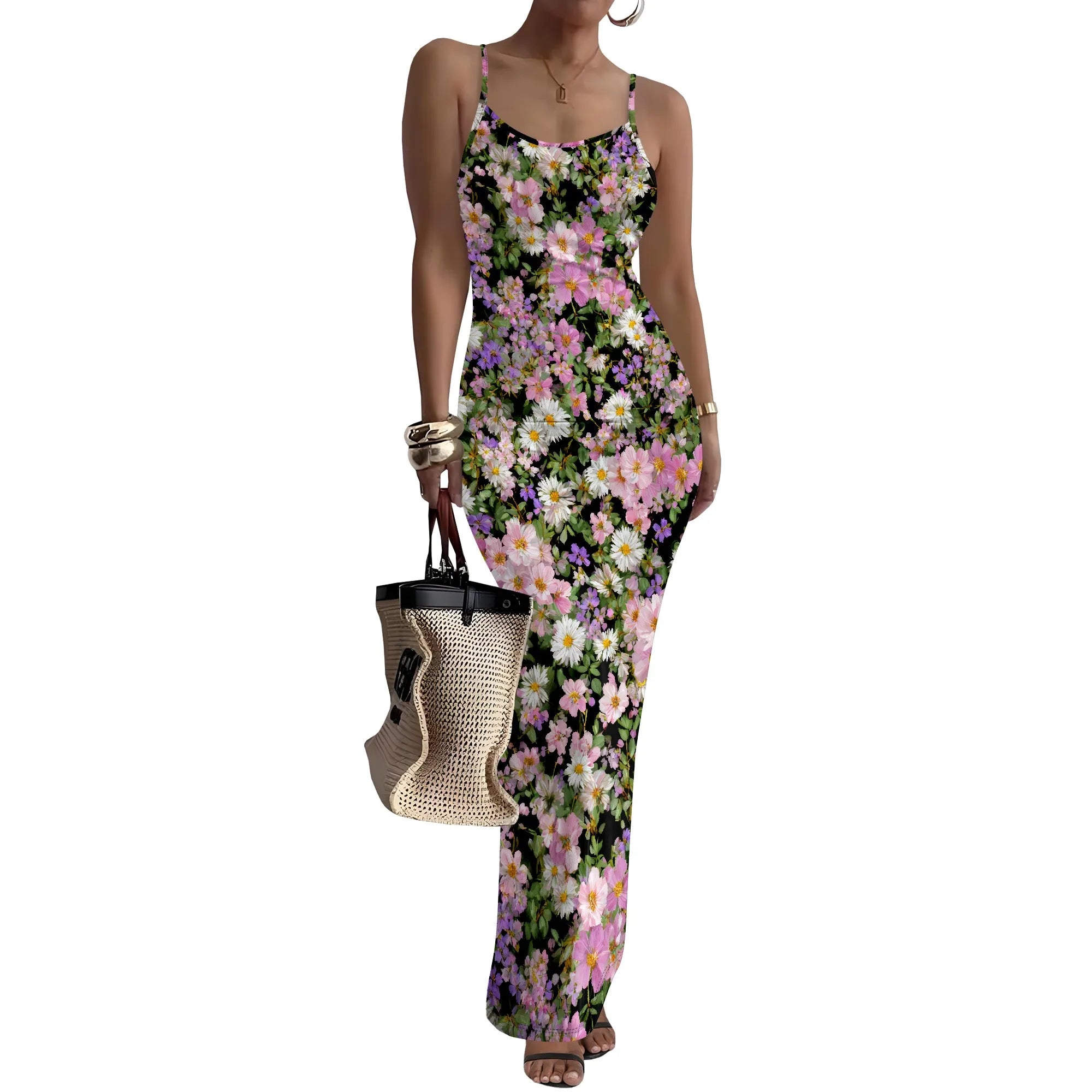 Women Summer Long Dress Casual Slip Sexy Slim Sleeveless Bodycon Maxi Dresses for Women 2025