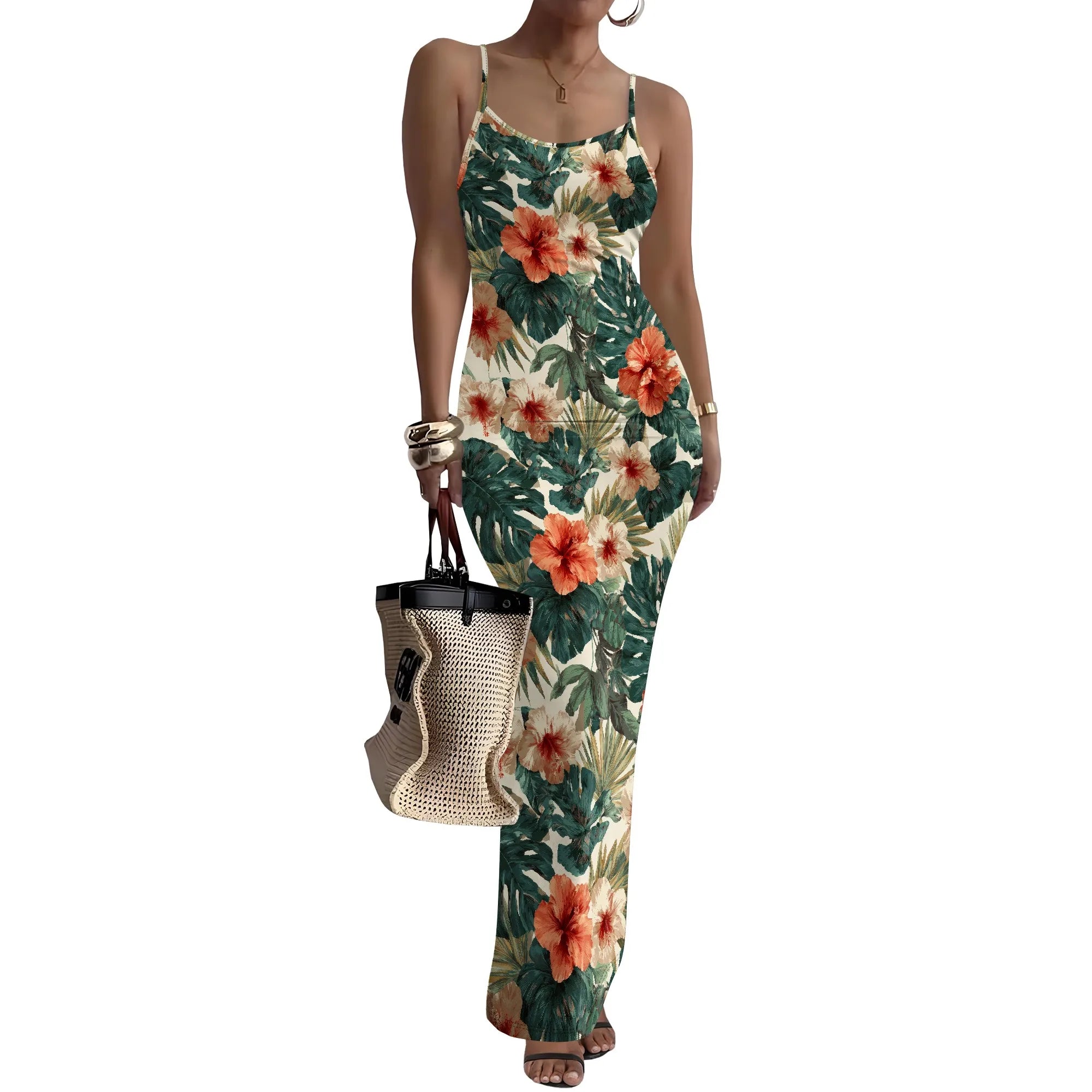 Women Summer Long Dress Casual Slip Sexy Slim Sleeveless Bodycon Maxi Dresses for Women 2025