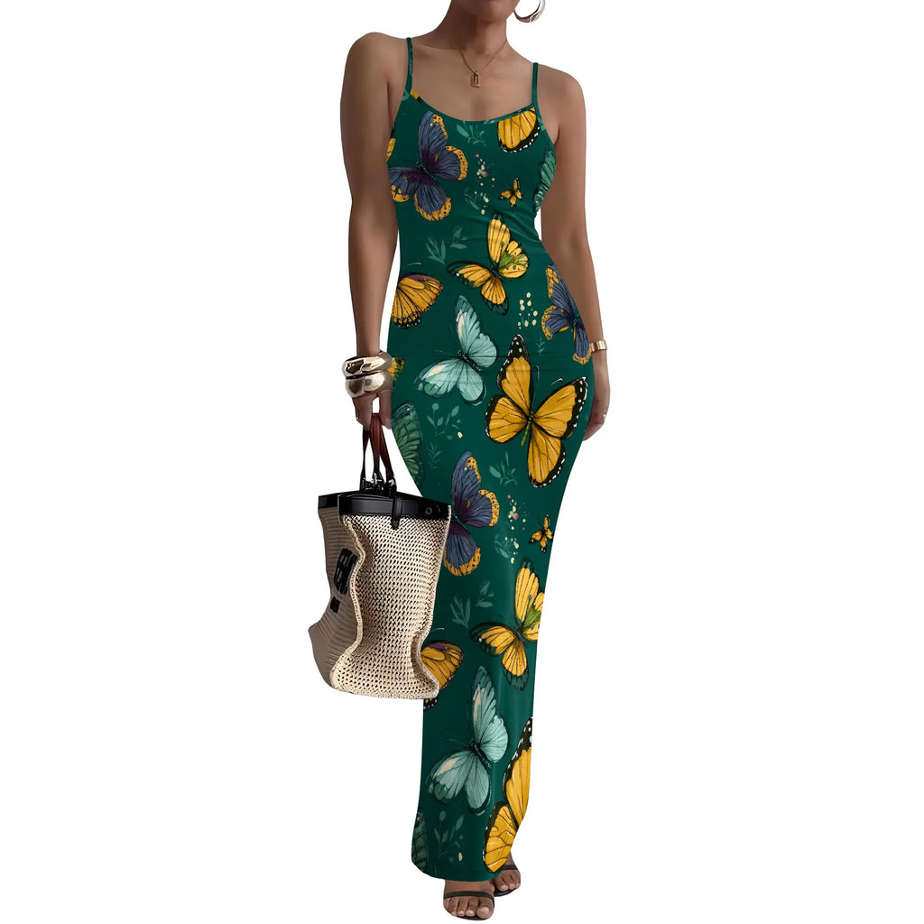 Women Summer Long Dress Casual Slip Sexy Slim Sleeveless Bodycon Maxi Dresses for Women 2025
