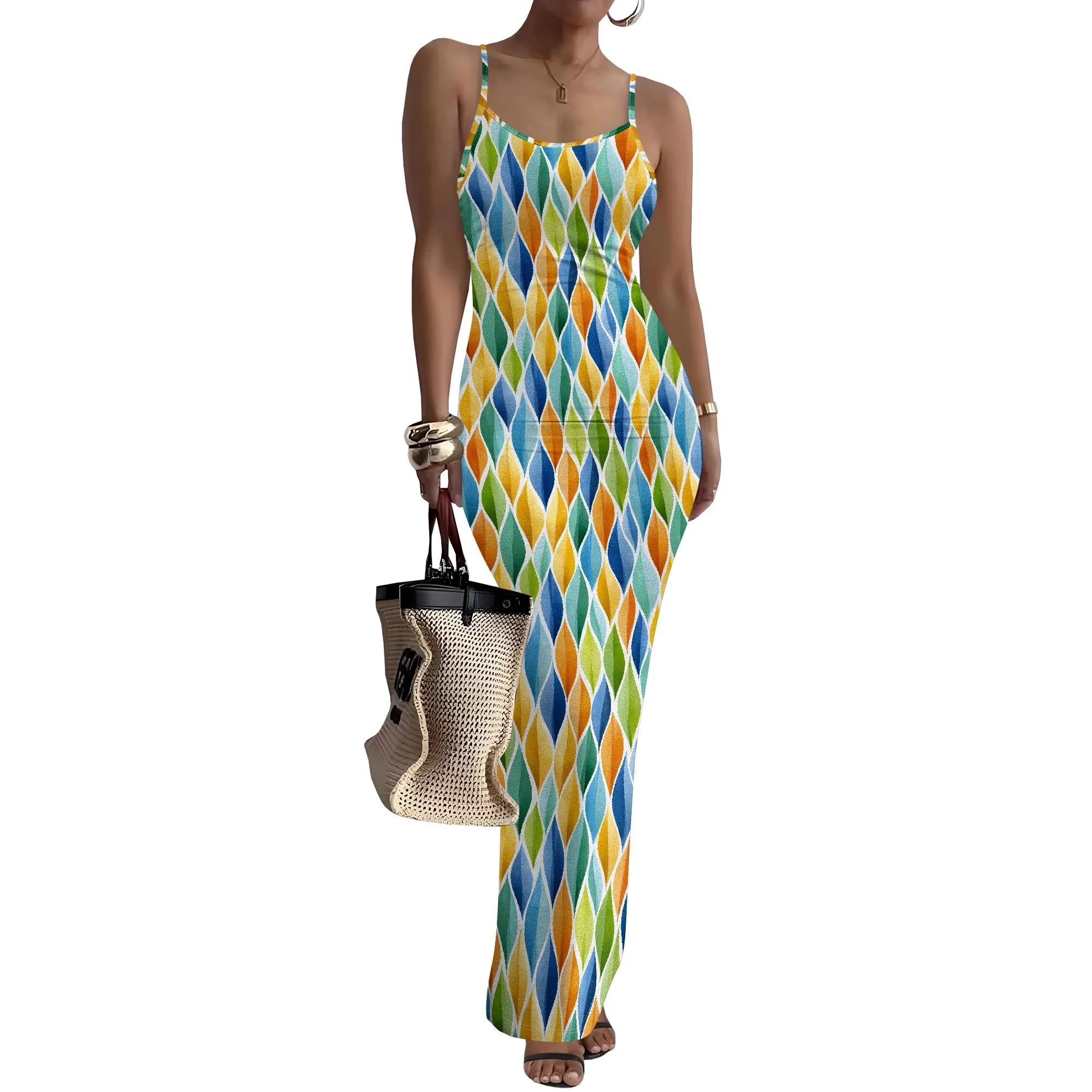 Women Summer Long Dress Casual Slip Sexy Slim Sleeveless Bodycon Maxi Dresses for Women 2025